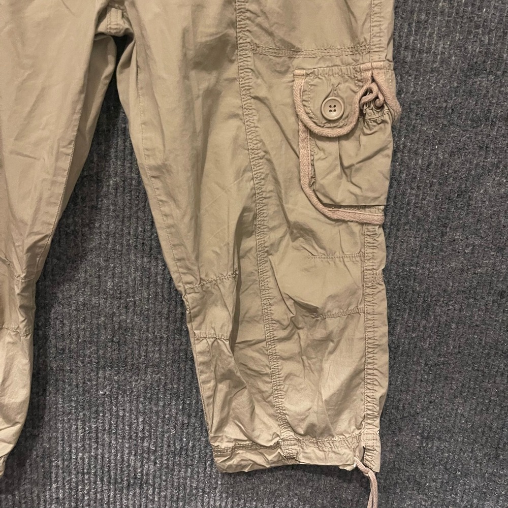 Vintage Y2K Forever 21 Cargo Capri Pants Womens S Army Green McBling Grunge - Picture 7 of 10